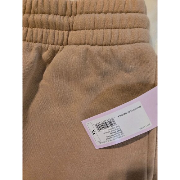 Wild Fable Women's High Rise Brown Sweat Drawstring Shorts Plus Size 2X - Picture 3 of 6